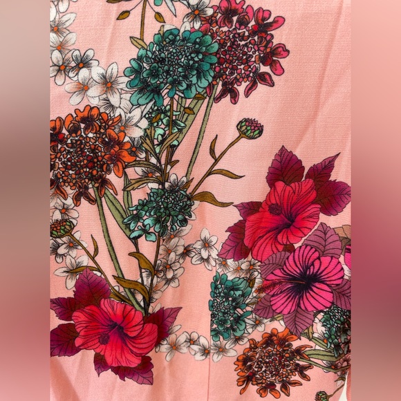 Sandro | Tissia Pink Floral Rose | Viscose | A-Line Prairie Midi Dress | Small - Picture 5 of 11